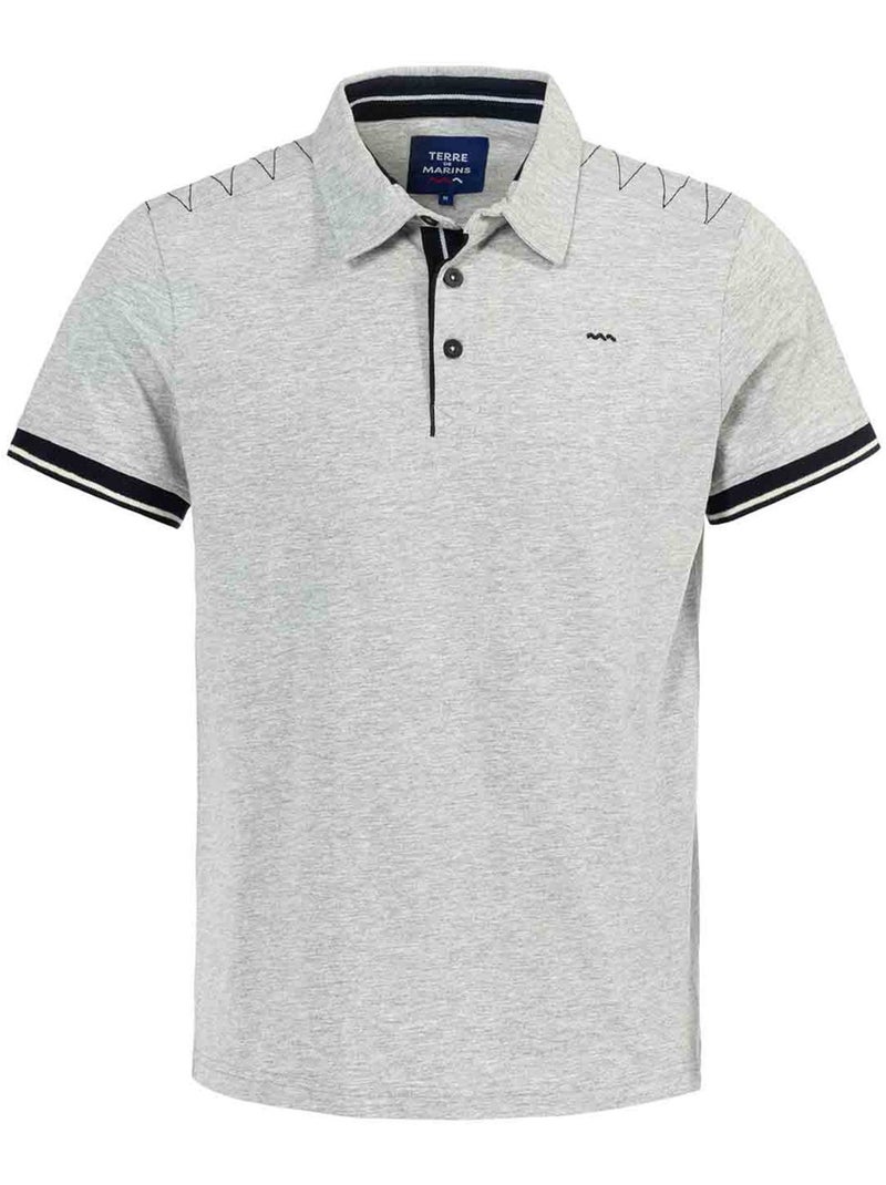 Polo manches courtes - Terre de Marins Gris - Kiabi