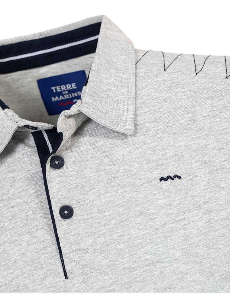 Polo manches courtes - Terre de Marins Gris - Kiabi