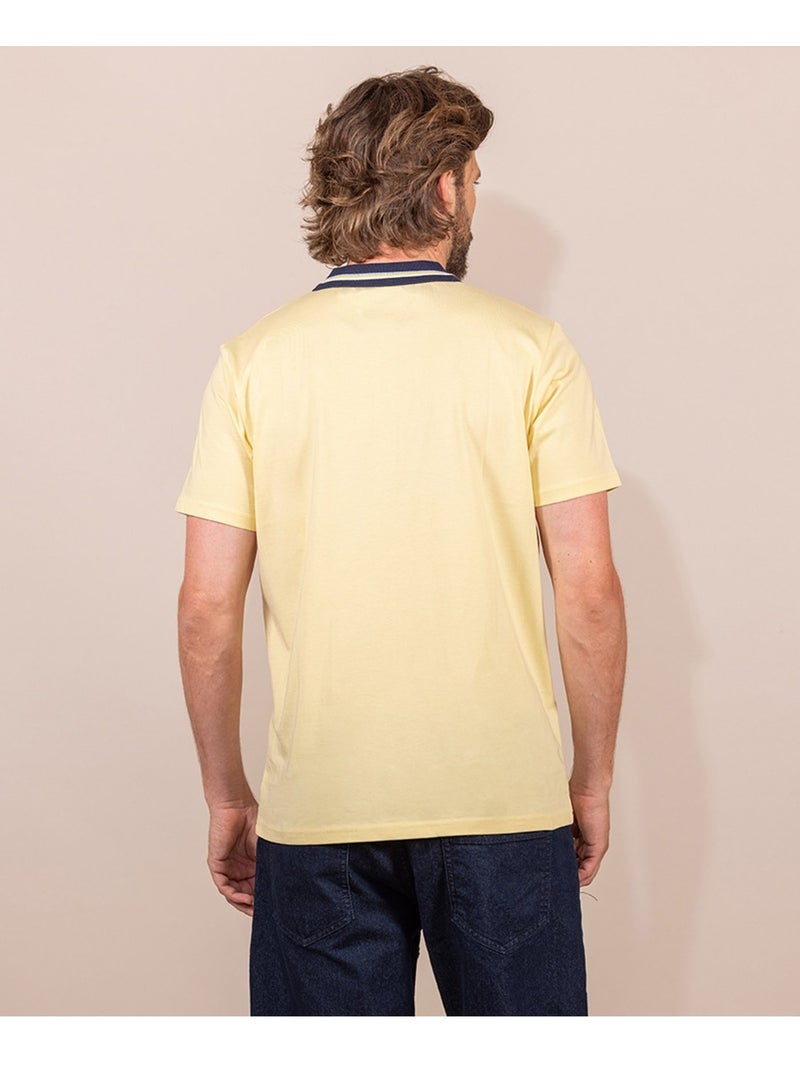 Polo manches courtes - Terre de Marins Jaune clair - Kiabi
