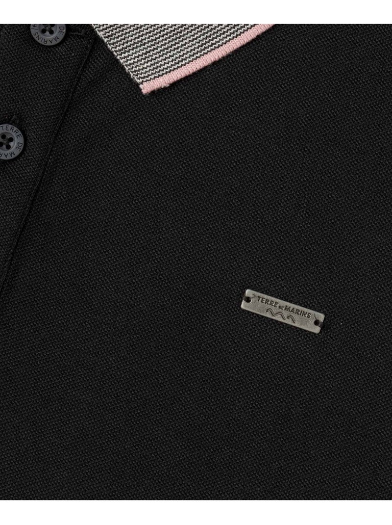 Polo manches courtes - Terre de Marins Noir - Kiabi