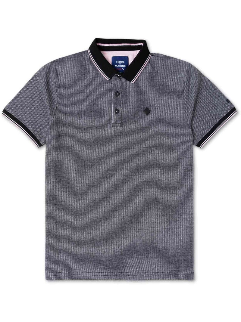 Polo manches courtes - Terre de Marins Noir - Kiabi