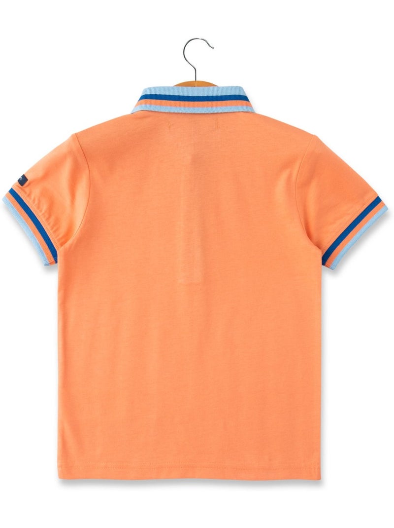 Polo manches courtes - Terre de Marins Orange - Kiabi