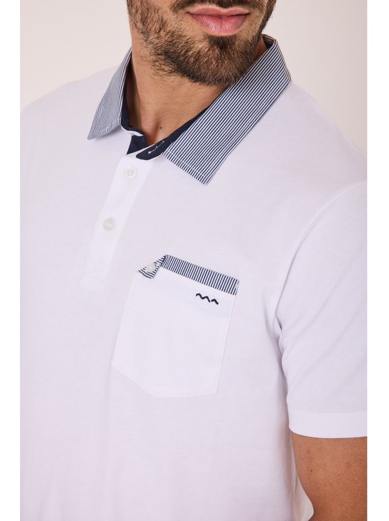Polo manches courtes 100% coton - Terre de Marins Blanc - Kiabi