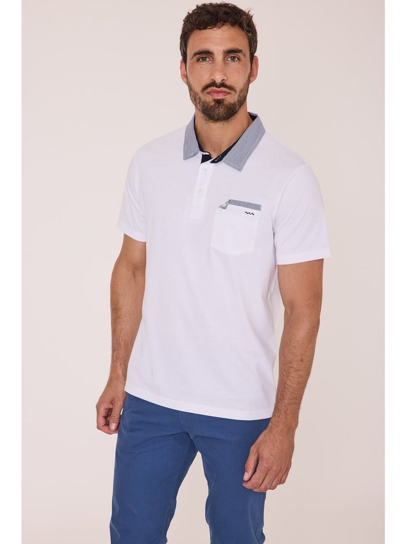 Polo manches courtes 100% coton - Terre de Marins Blanc - Kiabi