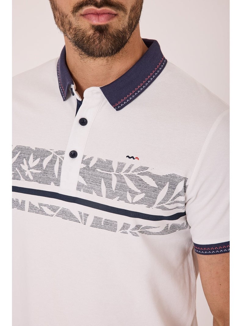 Polo manches courtes 100% coton - Terre de Marins Blanc - Kiabi