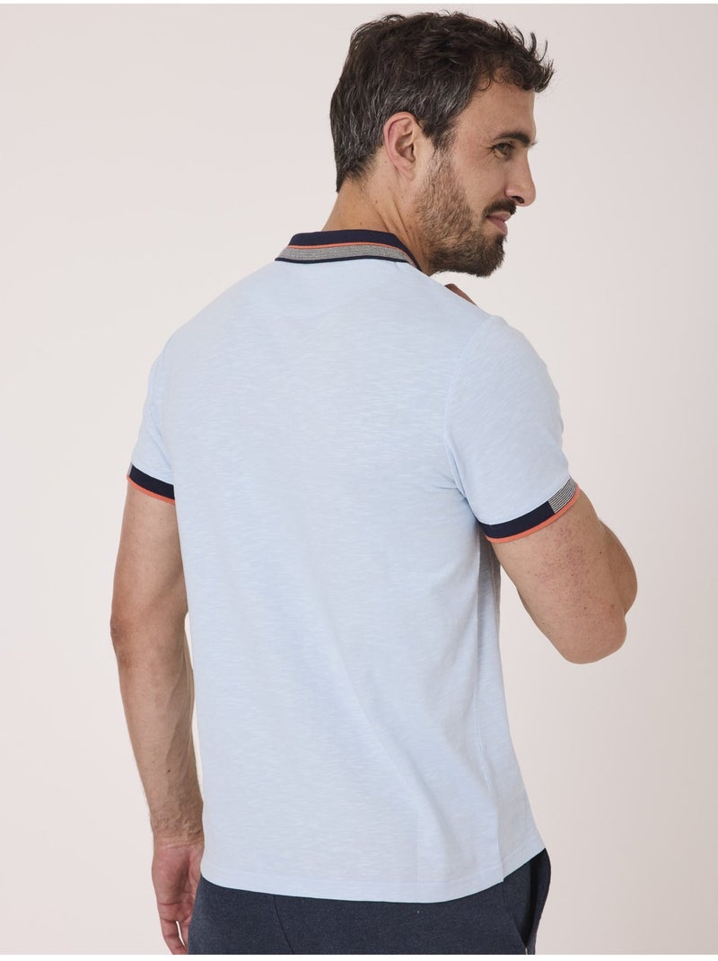Polo manches courtes 100% coton - Terre de Marins Bleu - Kiabi
