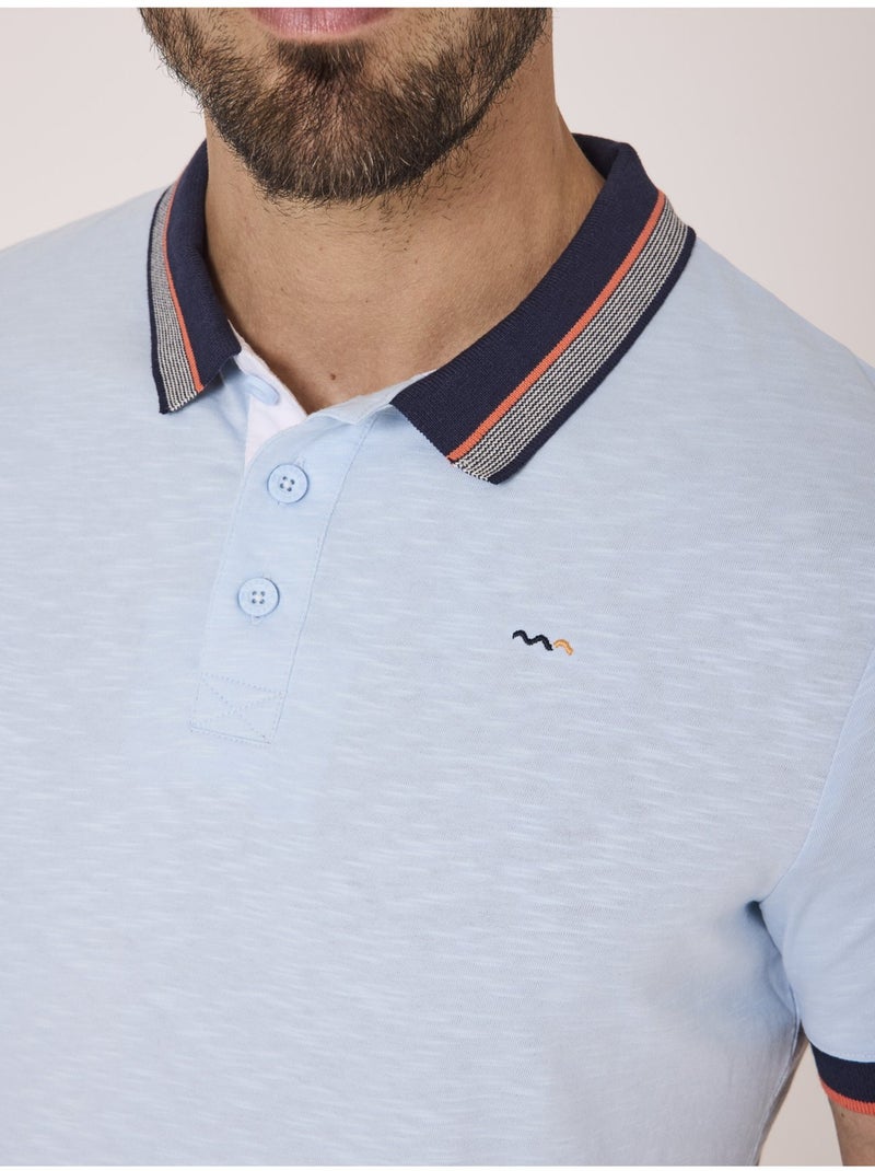 Polo manches courtes 100% coton - Terre de Marins Bleu - Kiabi