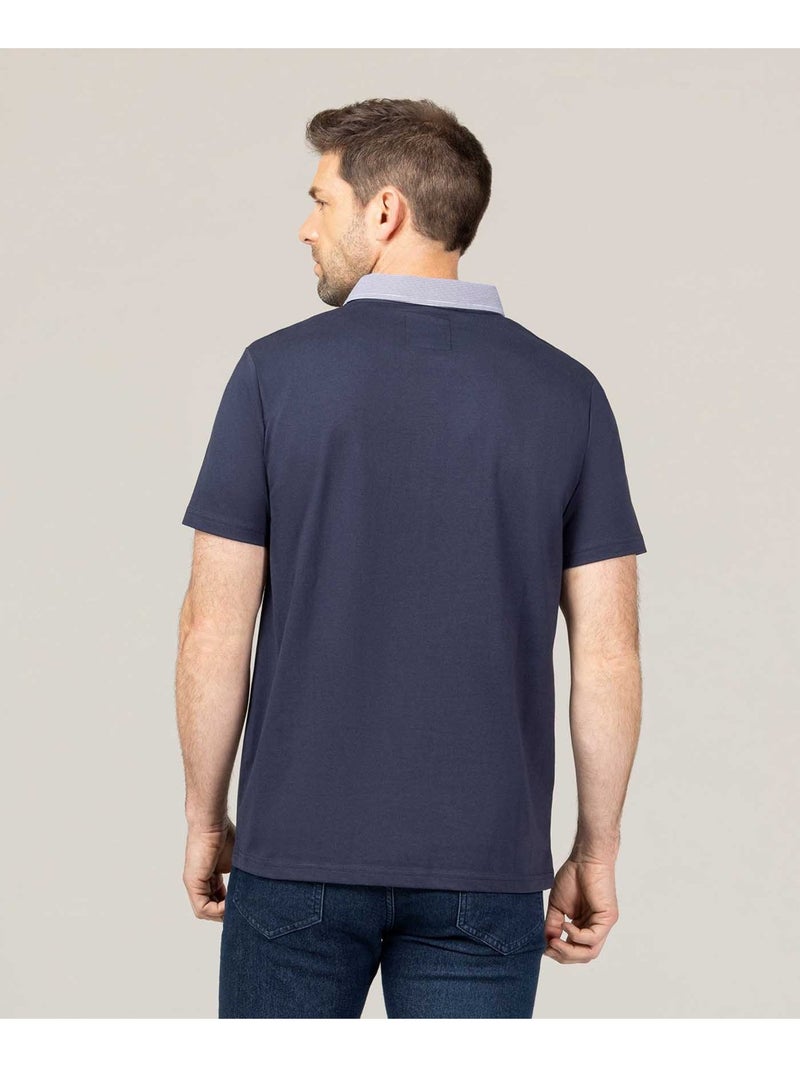 Polo manches courtes 100% coton - Terre de Marins Bleu marine - Kiabi