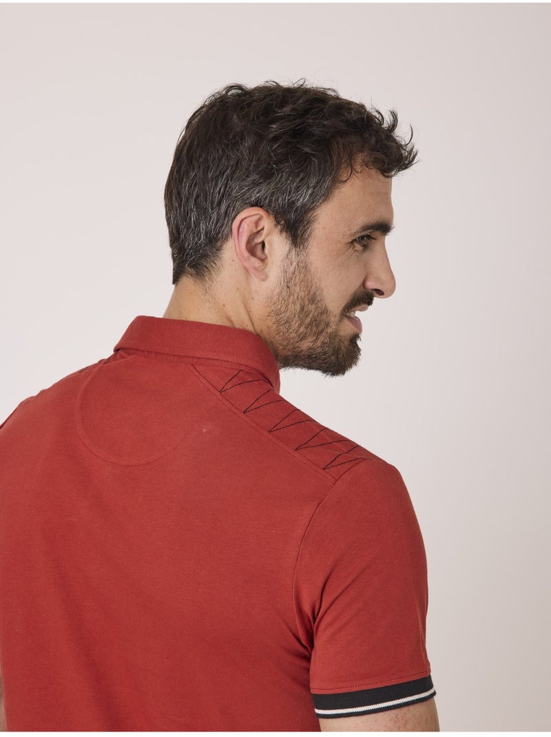 Polo manches courtes 100% coton - Terre de Marins Marron - Kiabi