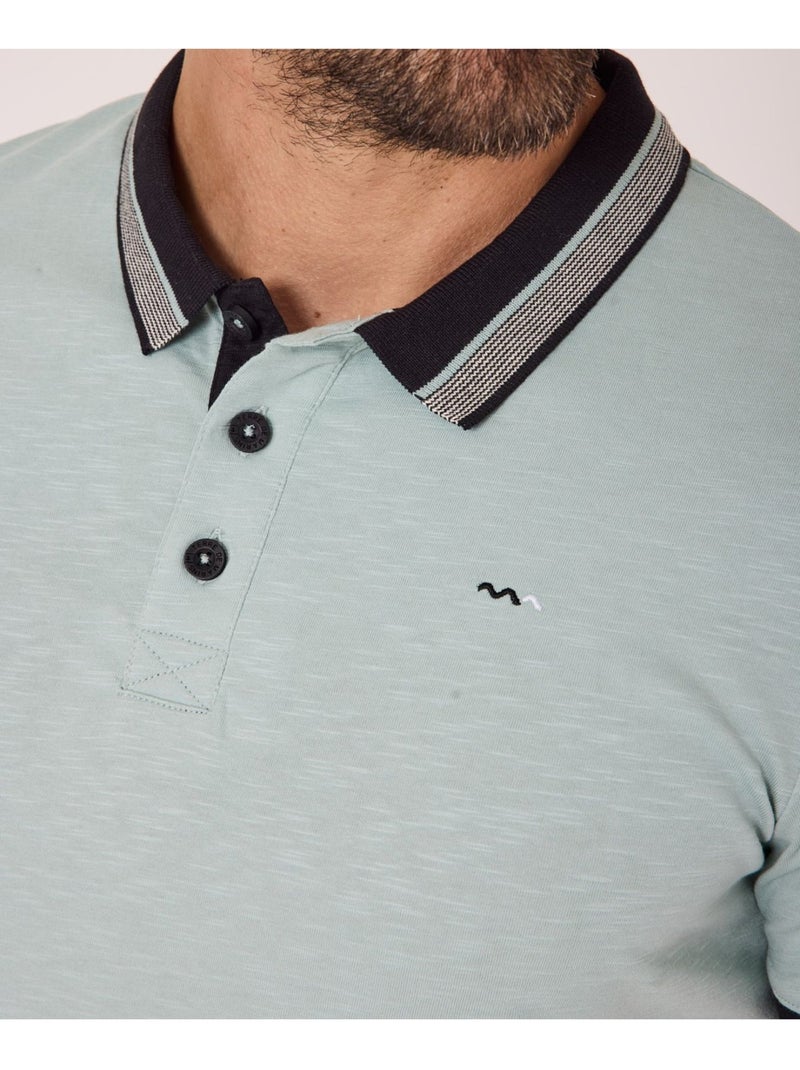 Polo manches courtes 100% coton - Terre de Marins Vert clair - Kiabi