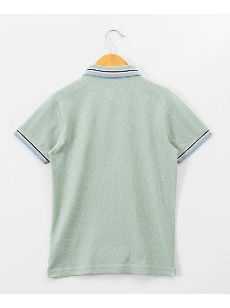 Polo manches courtes 100% coton - Terre de Marins Vert - Kiabi