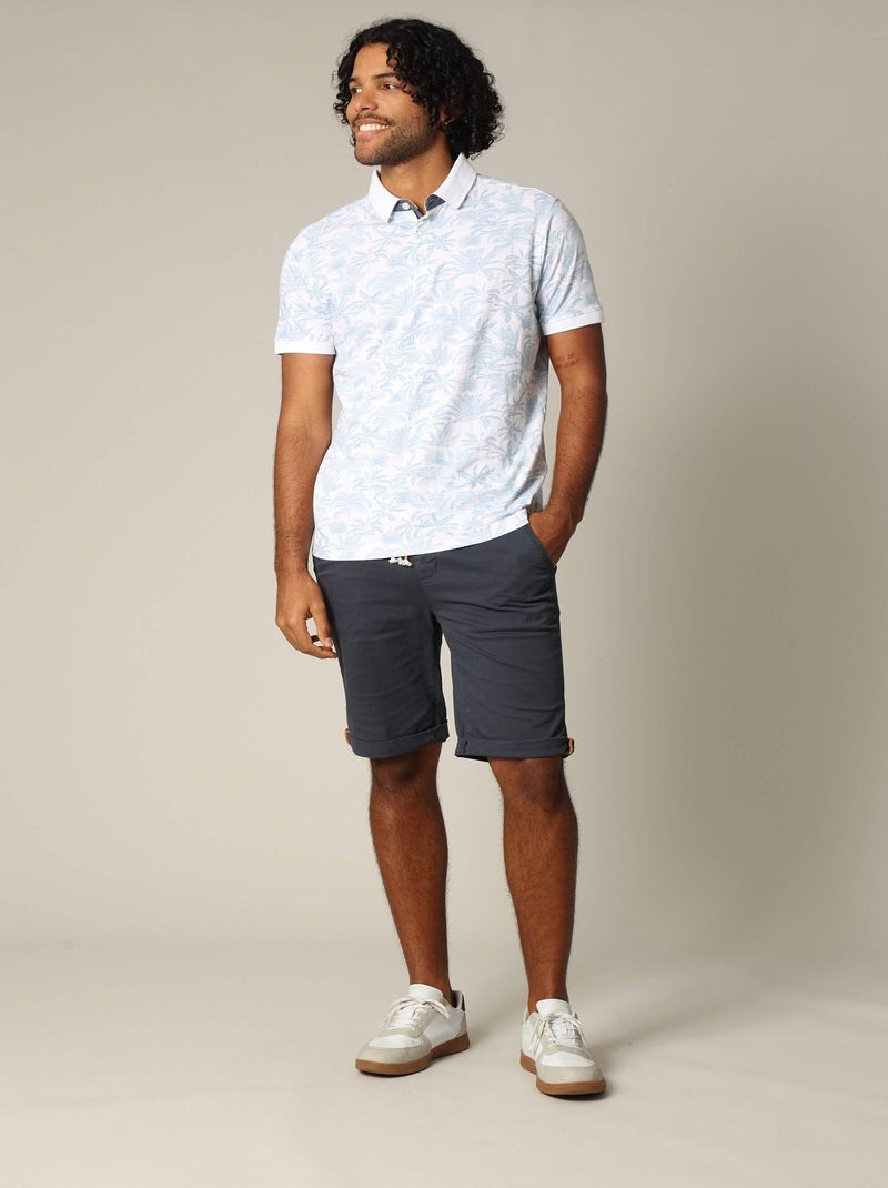 Polo manches courtes ASTRAL pour homme – imprimé tropical et style décontracté 'Deeluxe' Blanc - Kiabi