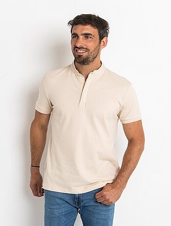 Polo manches courtes avec col mao