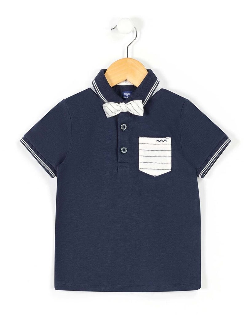 Polo manches courtes bleu marine Garçon - Terre de Marins Rose - Kiabi
