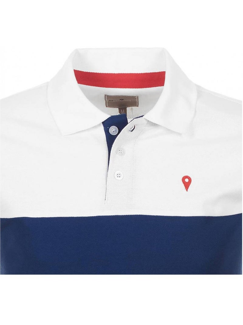 Polo manches courtes   CALOSTE - DEGRE CELSIUS Blanc Bleu - Kiabi