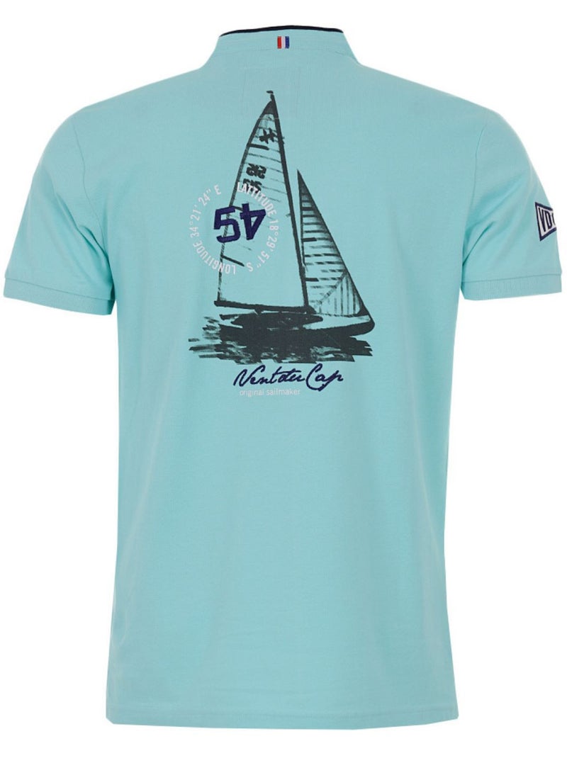 Polo manches courtes   CARMAND - VENT DU CAP Bleu turquoise - Kiabi