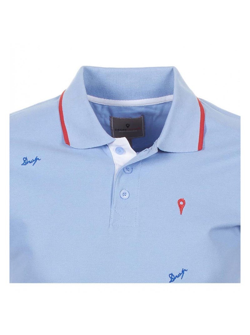 Polo manches courtes   CLAMAR - DEGRE CELSIUS Bleu ciel - Kiabi