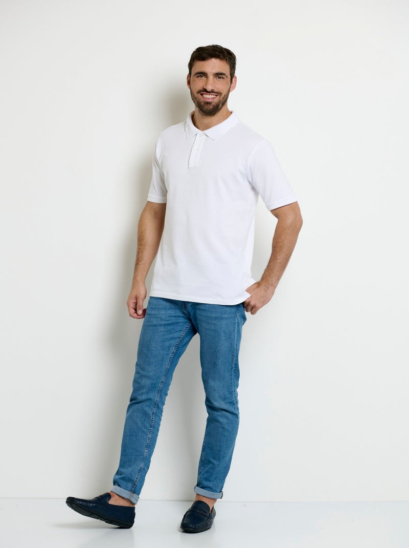 Polo manches courtes col pointe - AFIBEL Blanc - Kiabi