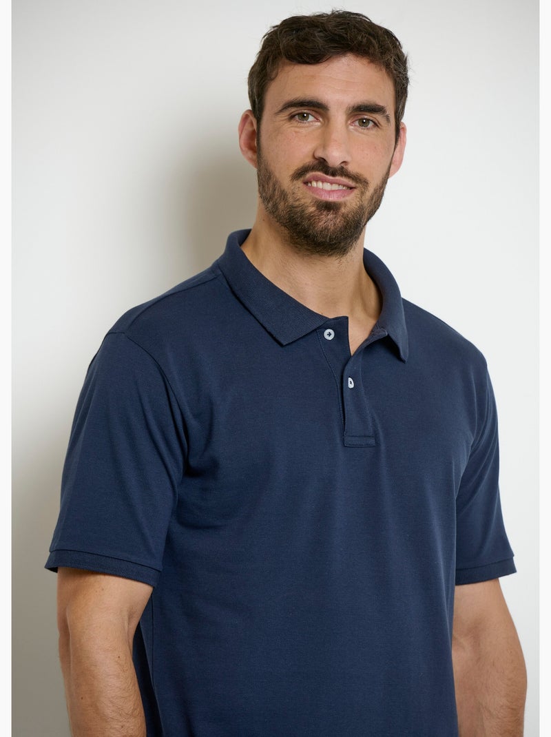 Polo manches courtes col pointe - AFIBEL Bleu marine - Kiabi