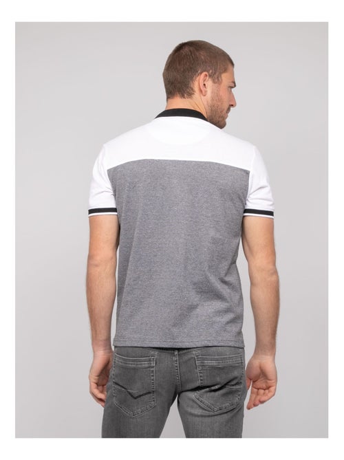 Polo manches courtes coton bicolore POPLINO - Kiabi