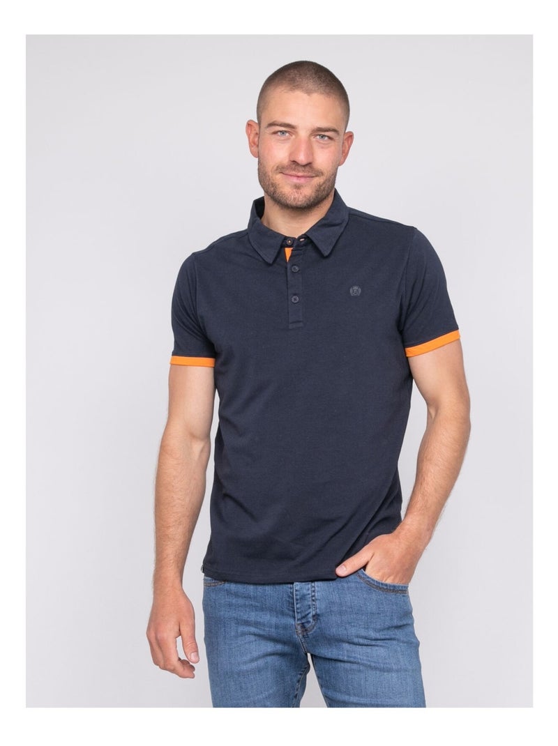 Polo manches courtes coton PASTATO Bleu marine - Kiabi