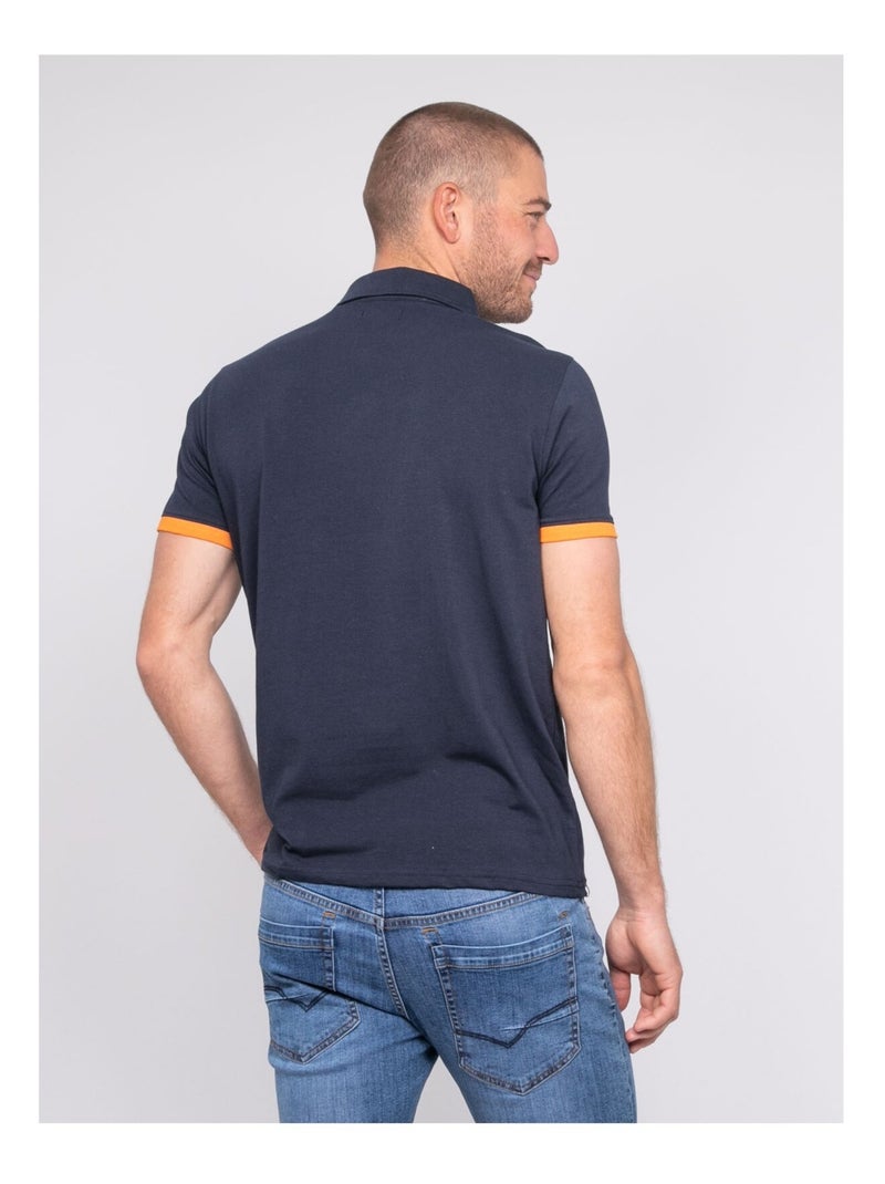 Polo manches courtes coton PASTATO Bleu marine - Kiabi