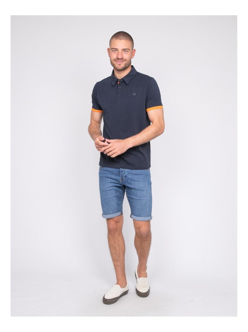 Polo manches courtes coton PASTATO Bleu marine - Kiabi