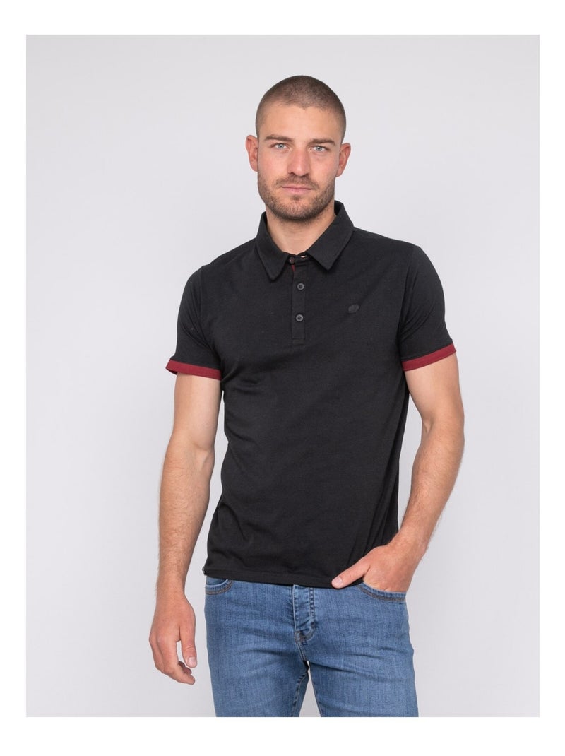 Polo manches courtes coton PASTATO Noir - Kiabi