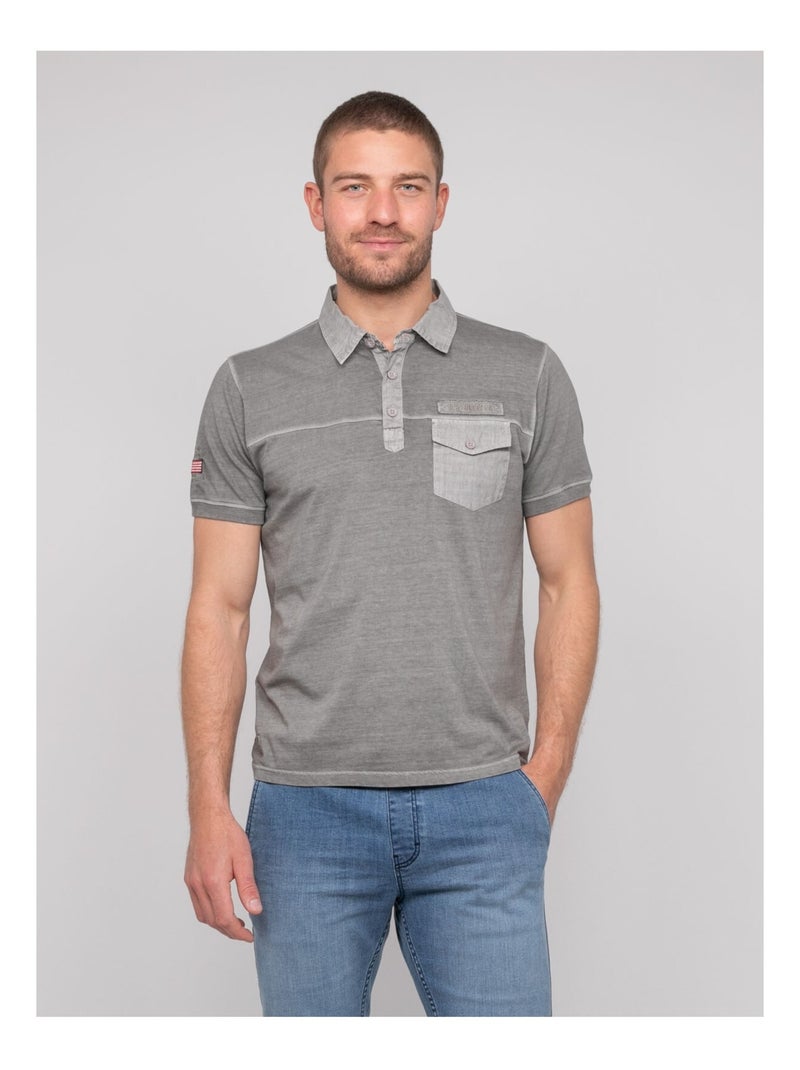 Polo manches courtes coton PILOTOMA Gris - Kiabi