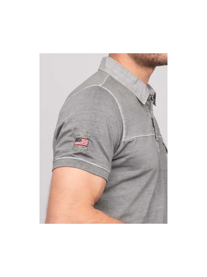 Polo manches courtes coton PILOTOMA Gris - Kiabi