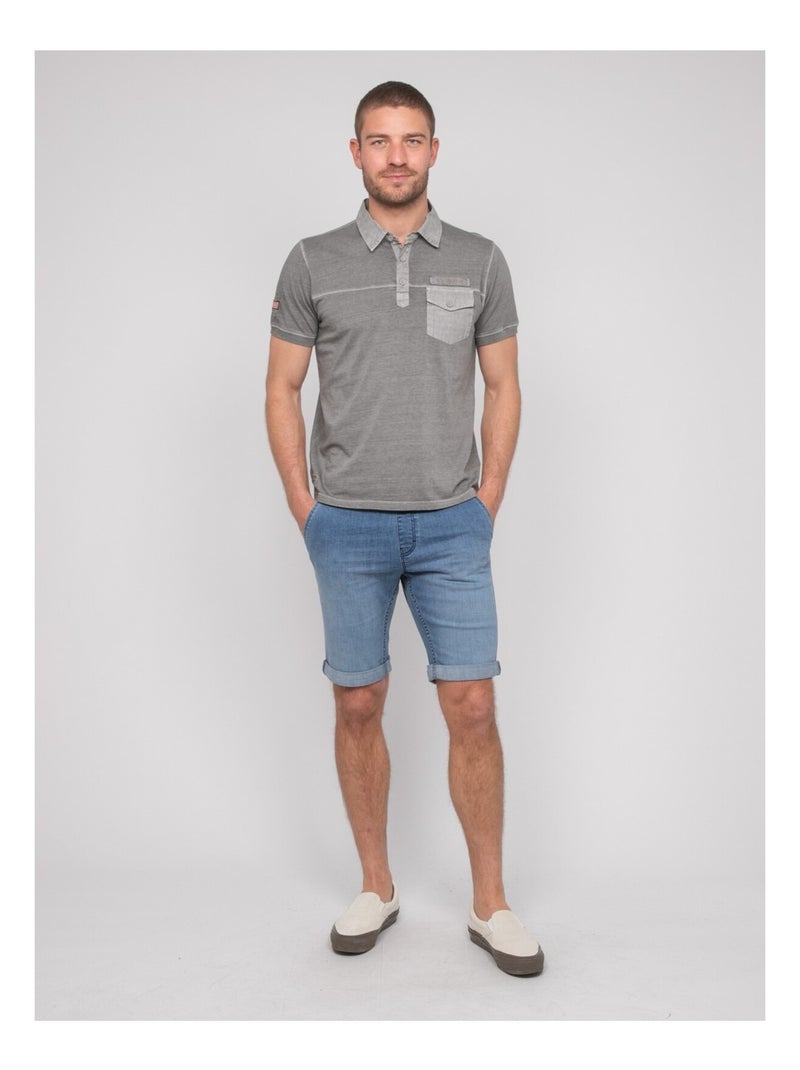 Polo manches courtes coton PILOTOMA Gris - Kiabi