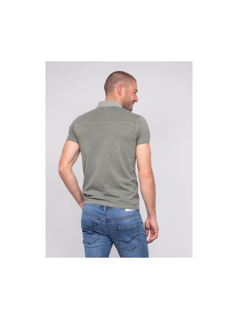 Polo manches courtes coton PILOTOMA Kaki - Kiabi