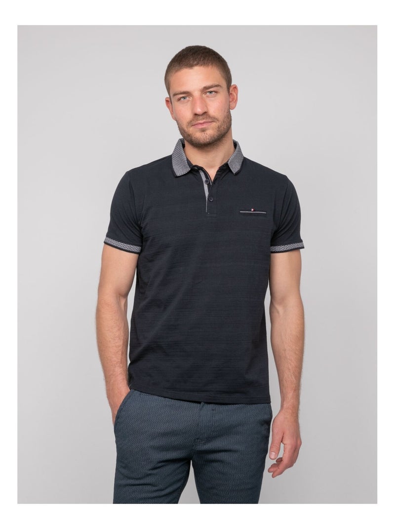 Polo manches courtes coton PIPARFAIT Bleu marine - Kiabi