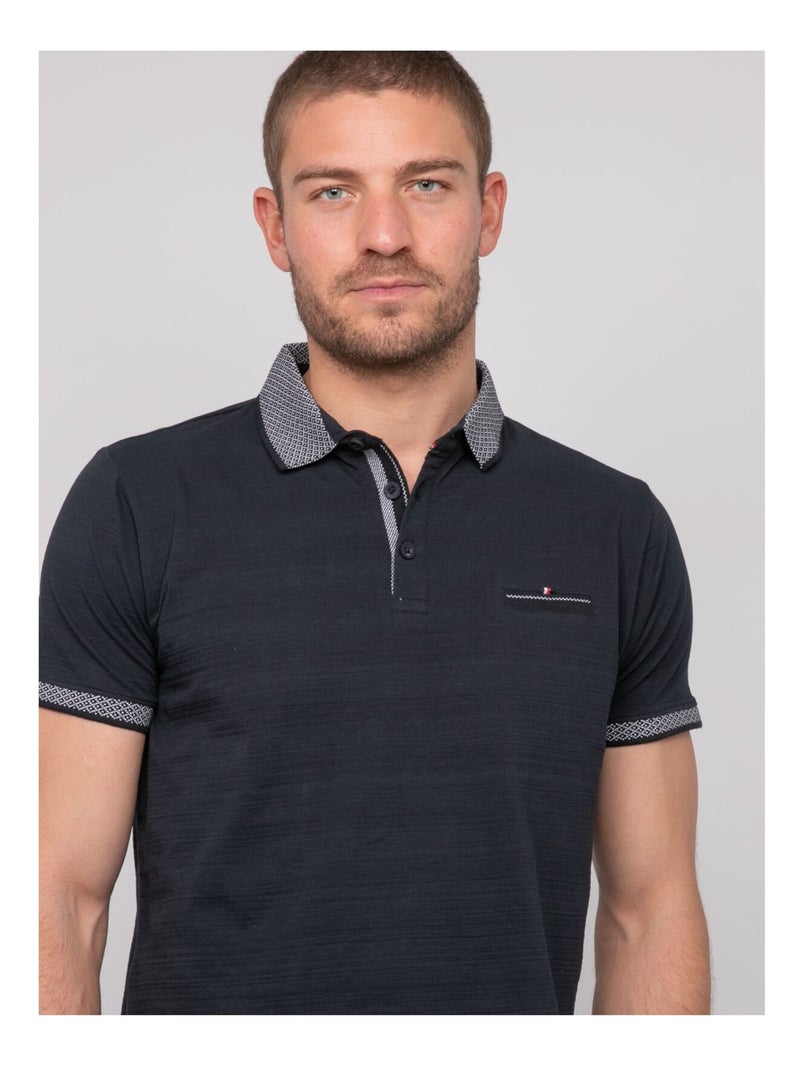 Polo manches courtes coton PIPARFAIT Bleu marine - Kiabi