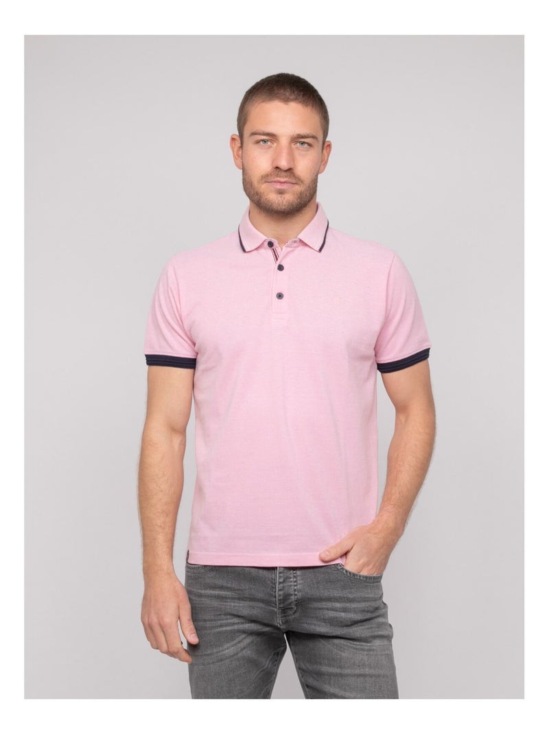 Polo manches courtes coton POPIMANU Rose - Kiabi