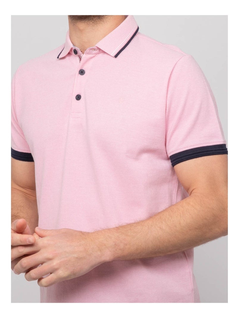Polo manches courtes coton POPIMANU Rose - Kiabi