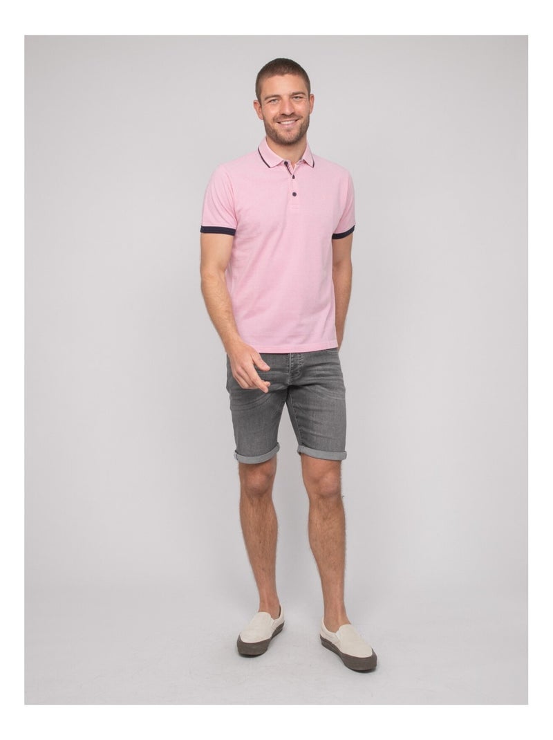 Polo manches courtes coton POPIMANU Rose - Kiabi