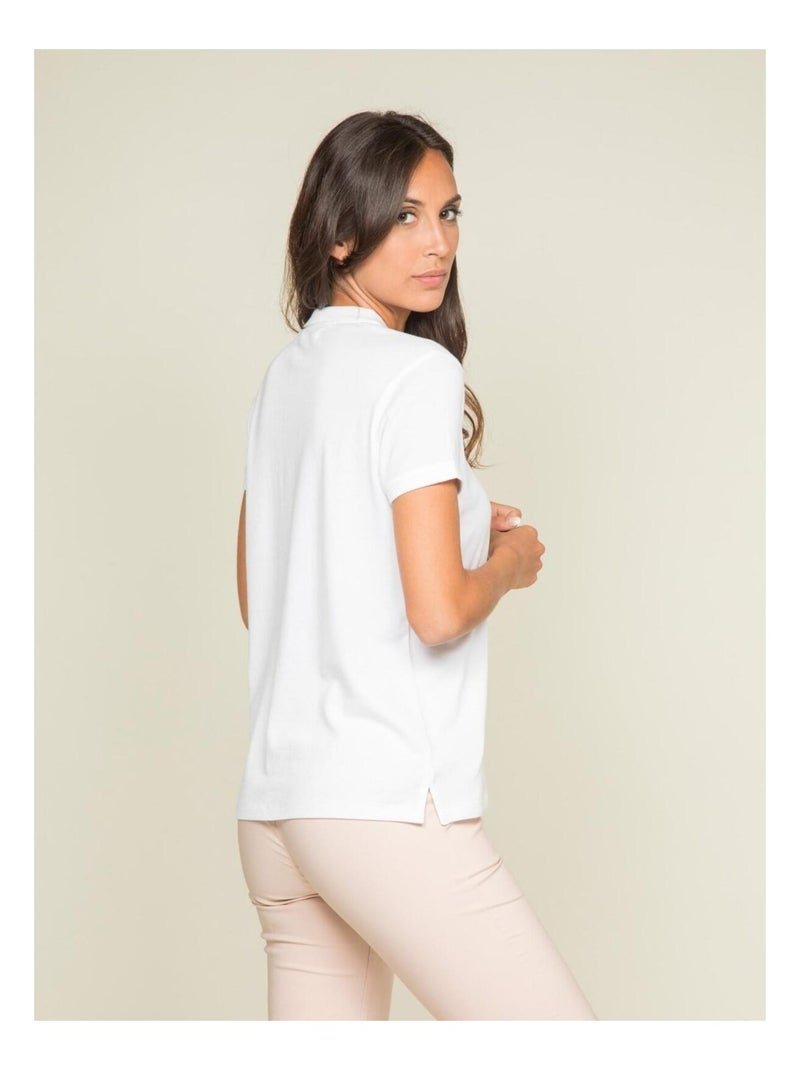 Polo manches courtes en coton piqué FOLORA Blanc - Kiabi