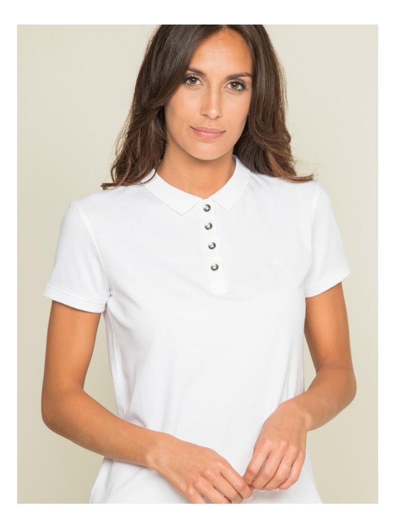 Polo manches courtes en coton piqué FOLORA Blanc - Kiabi