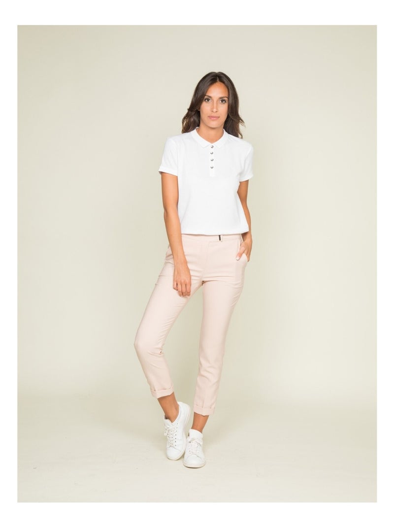 Polo manches courtes en coton piqué FOLORA Blanc - Kiabi