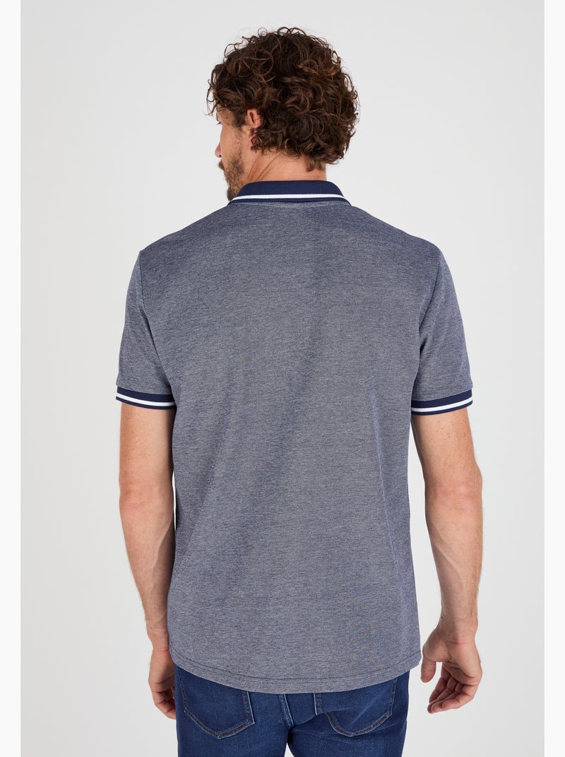 Polo manches courtes en maille piquée - Damart Bleu marine - Kiabi