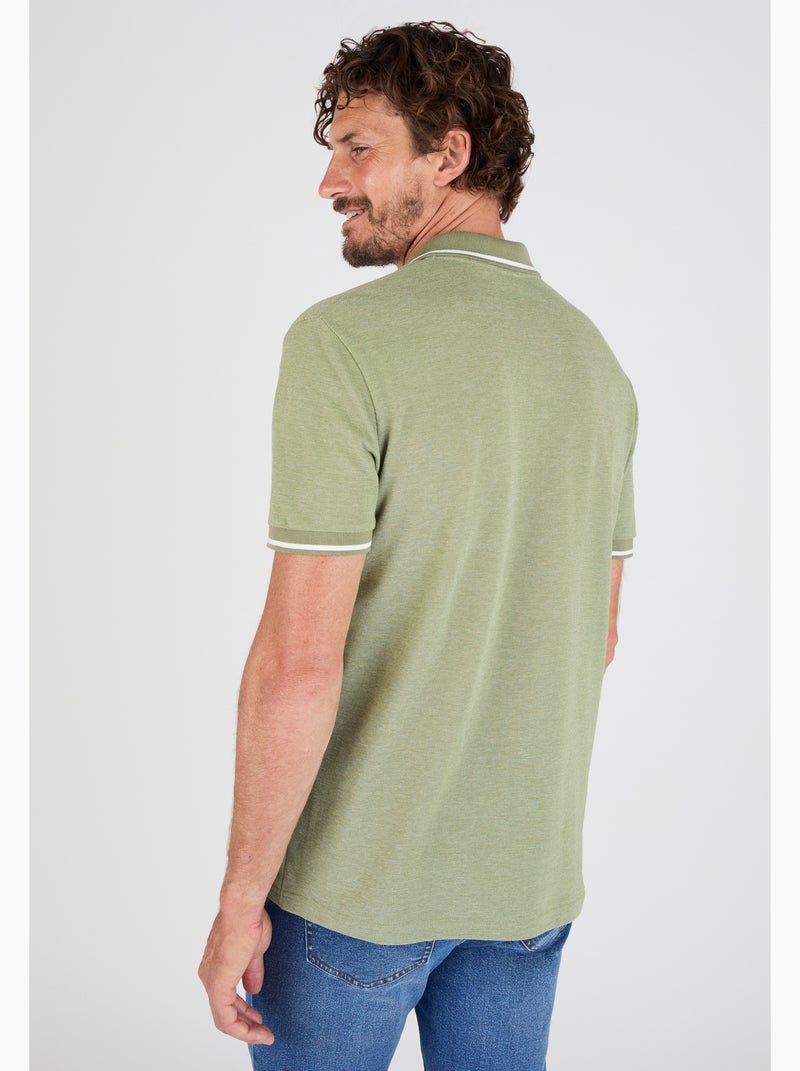 Polo manches courtes en maille piquée - Damart Vert - Kiabi