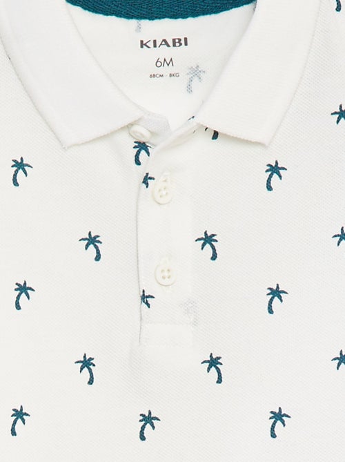 Polo manches courtes en piqué de coton - Kiabi