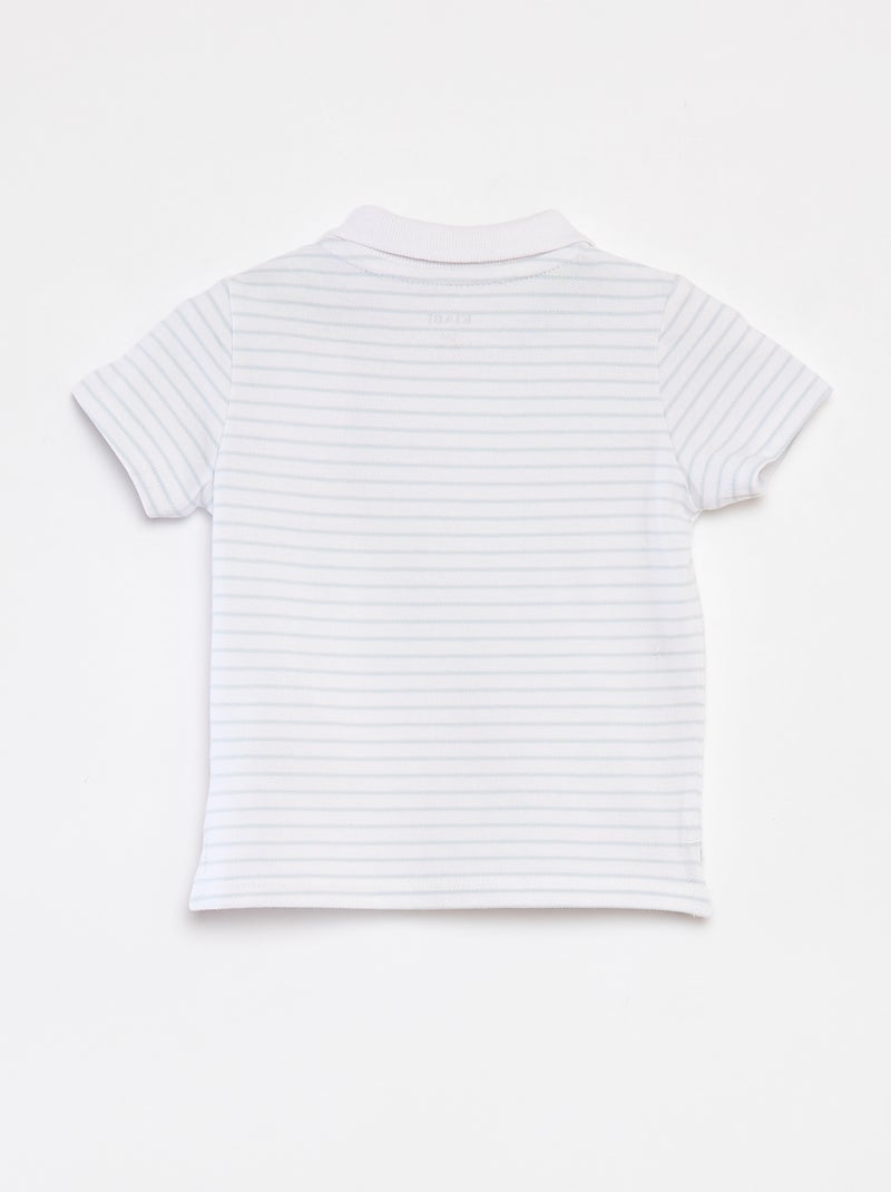 Polo manches courtes en piqué de coton BLANC - Kiabi