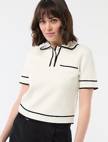 Polo manches courtes en piqué de coton