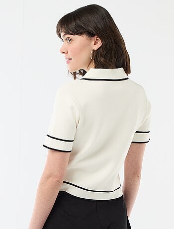 Polo manches courtes en piqué de coton