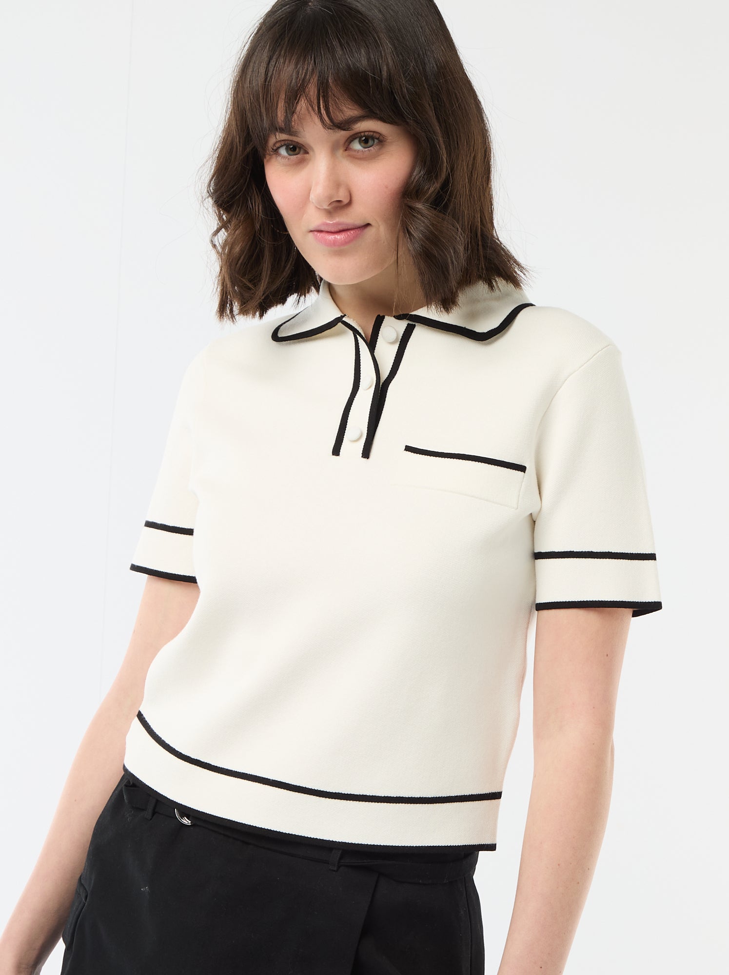 Polo manches courtes en piqué de coton