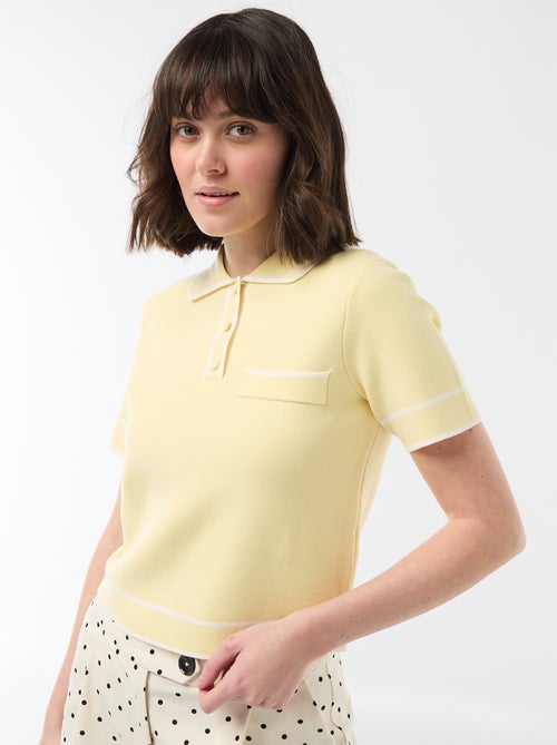 Polo manches courtes en piqué de coton - Kiabi