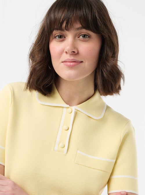 Polo manches courtes en piqué de coton - Kiabi