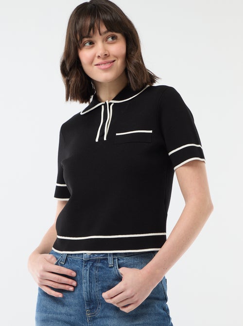 Polo manches courtes en piqué de coton - Kiabi